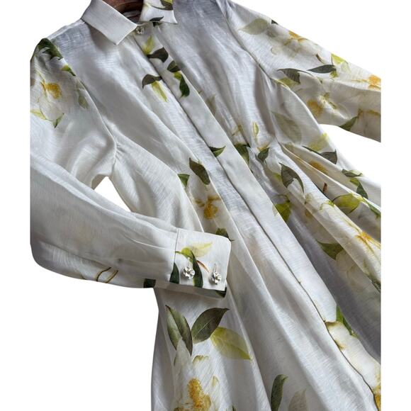 Zimmermann Ivory Magnolia Harmony Draped Shirt Dress - Picture 4 of 8